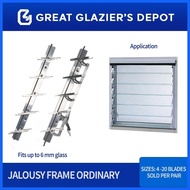 ❦ ☬ ▬ Jalousie Frame Ordinary 11 Blades - 16 Blades for Louver Window 1 Pair Mill Finished Aluminum