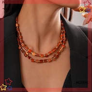 HUISHU Beaded Necklace, Irregular Elegant Colorful Necklace, Fashion Double-layer Exaggerate Jewelry