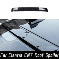 For 2020 2021 2022 Hyundai Elantra Avante CN7 ABS Plastic Roof Spoiler Black Carbon Rear Trunk Wing