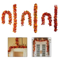 【LADYFT】Fall Maple Leaves Garland Artificial Maple Leaf Autumn Thanksgiving Decorations