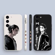 Anime Attack On Titan Eren Jaeger Side Printed Liquid Silicone Phone Case For Samsung Galaxy S24 S23 S21 S20 FE S22 S10 S10E S9 S8 Ultra Plus Lite 4G 5G