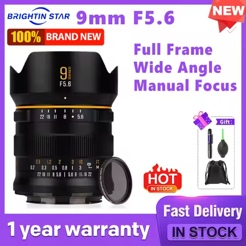 Brightin Star 9mm F5.6 Full Frame Large Aperture Wide Angle Fisheye Mirrorless Camera Lens for Nikon