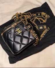 Chanel 22 mini vanity 22b Première方糖鏈帶小盒子方盒子拉鏈化妝盒