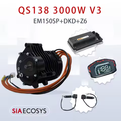 QSMotor QS138 3000W V3 70H 5500W Max Continuous 72V 100KPH Mid Drive Motor With EM150-2SP Controller
