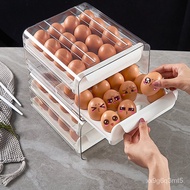 YQ9 Nuoqishang Egg Crisper Refrigerator Storage Box Egg Bracket Double-Layer Drawer Egg Storage Box Storage Box Stackabl