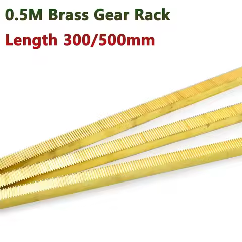 1pcs 0.5M Brass Gear Rack 0.5 Module Copper Straight Teeth Drive Rack Length 300mm 500mm 8x8mm 8x10m