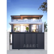 Villa Courtyard Main Gate Peripheral Wall Electric Gate Modern Aluminum Art Gate Aluminum Alloy Gara