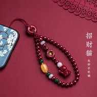 Cinnabar Mobile Phone Pendant Lucky Cat Mobile Phone Chain Pendant Wrist Style Safe Buckle Men Women