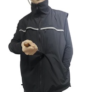 Double-layer stab-proof vest, reversible, waterproof, oil-proof, stab-resistant vest with pockets an