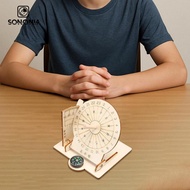 [SONONIA] Sundial Clock Model Wood Sundial Clock Kit Educational Toy Astronomy Science Model DIY Ass