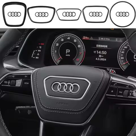 Car Steering Wheel Trim Frame Badge Decor Ring Cover Accessories For Audi A6L A4L Q5 A8L A3 Q7 A7 Q3