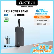 【3C  Certification】CUKTECH 20000mAh 40W Fast Charging Built-in Cable Powerbank iP 38W Max Xiaomi 33W