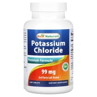 Best Naturals Potassium Chloride Supplement 99mg 400 Tablets - 3rd Party Lab Tested