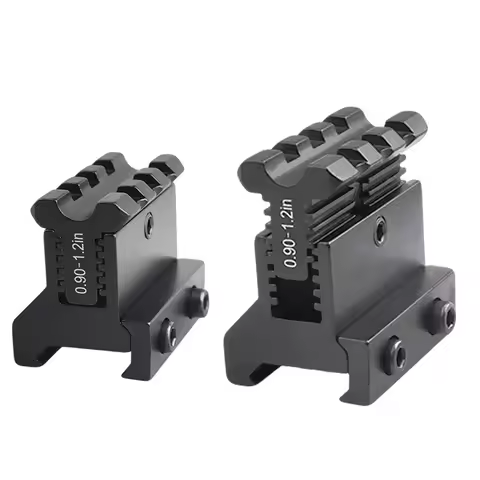 3/5 Slots Picatinny Weaver Rails Riser Mount 0.9-1.2 Inch Height Adjustable Attachs To 21mm Dovetail