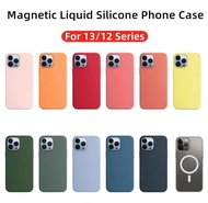 Magnetic Liquid Silicone Phone Case With Magsafe Animation For iPhone 13 12 Pro Max Soft Shockproof Protective Back Cover For iPhone 12 13 Mini Casing
