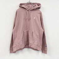 Champion 反向編織衛衣/連帽衫，粉紅色，XL 碼，古著