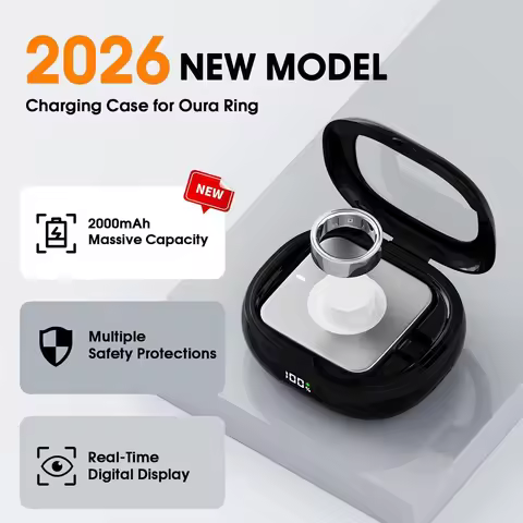 Charging Case for Oura Ring Gen 4 & 3 Charger, 2000mAh Portable Wireless Power Station, Official Cha