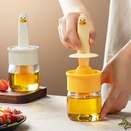 Oil Brush with Bottle High Temperature Resistant Integrated Glass Oil Bottle Household Silicone Brus