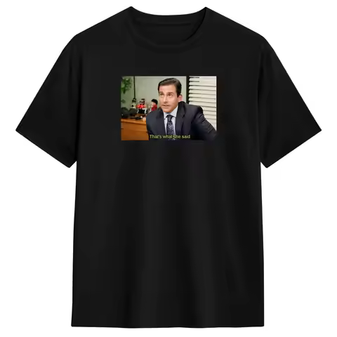 M-Michael S-Scott T Shirts for Men Pure Cotton Casual T-Shirt Round Collar That’s what she said Tees