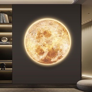 LP-8 QZ🧰Sakasaka Painting House Living Room Hanging Painting Moon round Entrance PaintingledLuminous Ambience Light Pain