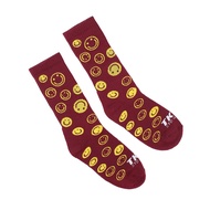 TKSB - HIGH SOCKS - SMILEY - MAROON/YELLOW