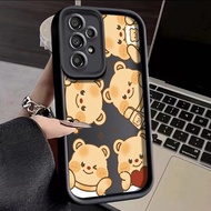 Hp Case Samsung Galaxy A33 5G A34 5G A53 5G A54 5G A23 A32 Case Yellow Bear Pattern New Silicone Case Casing Two People Protective HP Softcase