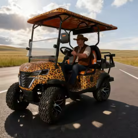 Electric 4x4 golf cart with aluminum frame, CE certified, high power, and high speed up to 63km/h.