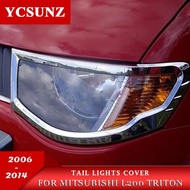 Chrome Headlights Cover Accessories For Mitsubishi L200 Triton 2006 2007 2008 2009 2010 2011 2012 20