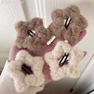 LOOKSHOW 4Pcs Autumn and Winter Plush Five-pointed Star Hairpins Side Bangs BB Clip Cute Soft and Mi