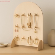 LUXELIVING Jewelry Storage Rack, Detachable 3 Layers Earring Display Rack, Durable Hook Style Wooden