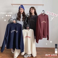 [Buy Love] Arrival The Next Day Women's Round Neck Loose CHNGE Letter Printing Plus Velvet Long Slee