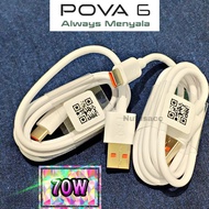 Tecno POVA 6 Cable Data USB Type C Fastcharging 70W 100% Original Code 060 hp