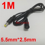 5.5mm x 2.5mm Power Extension Cable 1M 100cm / 3FT CCTV LED LED DC Jack Socket Male to female plug 5