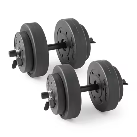 Space Saving 40lb Adjustable Dumbbell Set with Case - Vinyl Weights for Home Gym & Strength Training