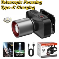 GE528 Headlight Zoom Waterproof USB Rechargeable Camping LED Headlamp Headlight
