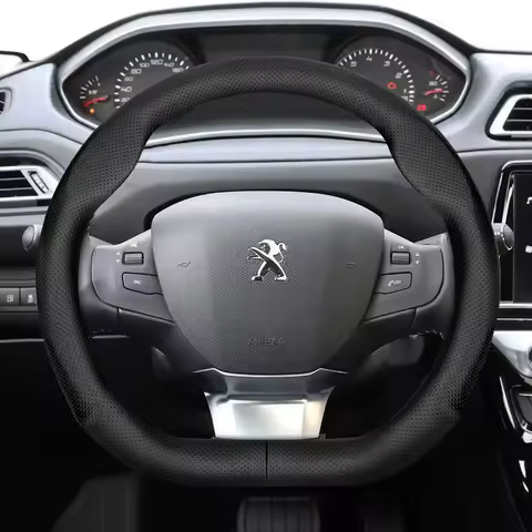 For Peugeot Steering Wheel Cover D-Shaped Ultra-Thin 308 408 508 2008 3008 e3008 RCZ Accesorios Para