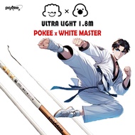 POKEE Joran Teleskopik 38g Ultra Light 1.8m/6ft ( WHITE SIFU ) Udang Galah Telescopic Rod Prawn Rod 