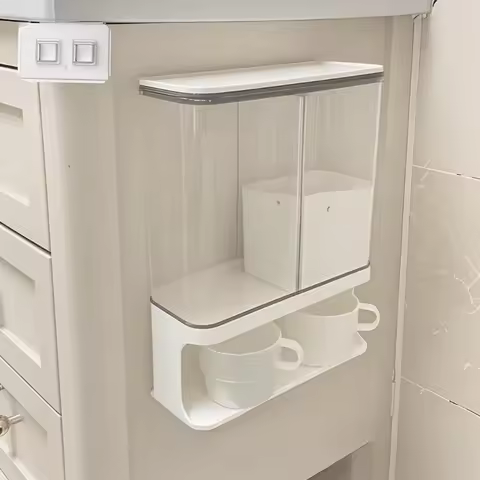 1.5L Detergent Cereal Dispenser Softener Cereal Wall Mounted Transparent Containers Sealed Divided K