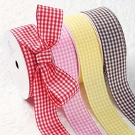 1 Roll 5 Yards Exquisite Plaid Ribbon, 2.5cm Wide Scottish Black & White Red Color, Ideal For Making