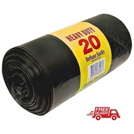 Strong Large Bin Bag 70L Black Heavy Duty Refuse Liners Durable Waste Dispose Rolls Pack of 5 to 20