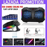 #Readystock RGB breathing light gaming laptop cooling pad adjustable notebook cooler stand / Laptop Cooler