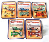 Fastwheel 迷你賽車模型 香港懷舊玩具,香港製造玩具跑車一套5款 (鐵車仔) Die Cast Fast wheel Race car set of 5 Made in Hong Kong T