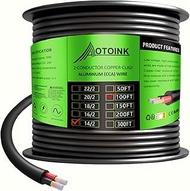 100 Feet 14 Gauge 2 Conductors Electrical Wire Extension Cable 14/2 CCA 14 AWG for Speaker,LED Strip