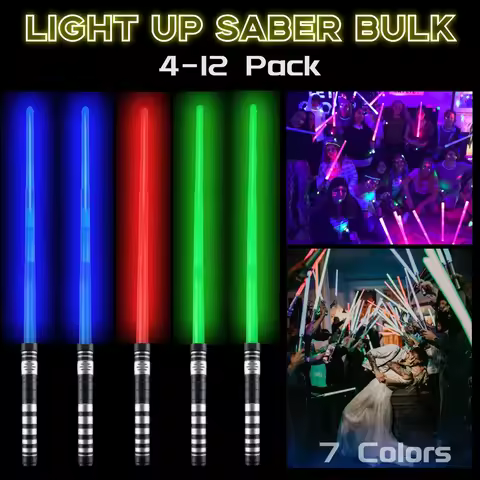 4-12Pcs LED Light Sabers 7 Colors Changing Motion Sensitive Retractable Swords For Kids Wedding Supp