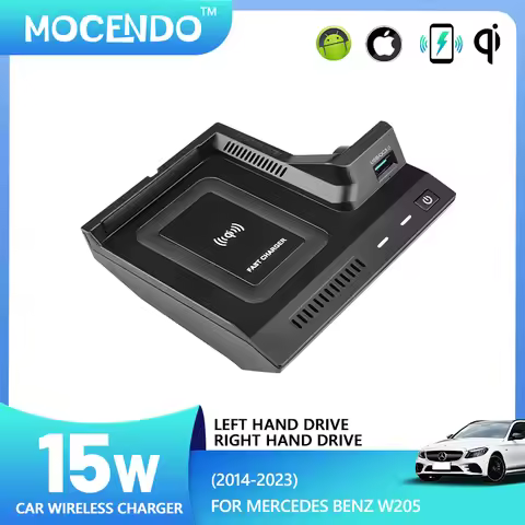 For Mercedes Benz W205 AMG C43 C63 AMG GLC43 GLC63 X253 C Class GLC 2014-2023 car wireless charger p
