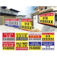 Banner Saiz 3 X 2 kaki untuk Iklan Rumah Hartanah Jual atau Sewa