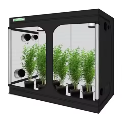 8x4 Grow Tent 96x48x78 Indoor Hydroponic Plant Growing Tent with Window 600D Mylar Material Black In