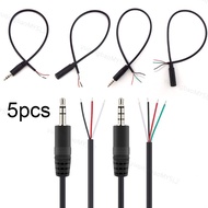 5pcs 30cm Audio Extension Cable 3 or 4 Core Audio Output Line Aux Single Head Stereo 3.5mm Male and Female Wire  MY5L2