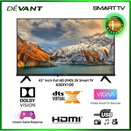 COD ♞DEVANT 43EXV100 43 inch Full HD (FHD) 2K Smart TV - Netflix, YouTube, FREE Soundbar  Wall Bracket