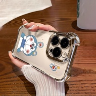 For Vivo Y36 Y36i Y38 Y50 Y55 Y55s Y75 Y77 Y77e Y77t Y78 Y78+ Plated Transparent Cartoon Doraemon Ph